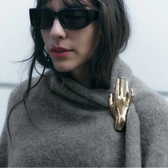 Zara Jewelry - Zara Goldtone Golden Figural Hand Brooch Pin 1856/375 NEW No TAGS